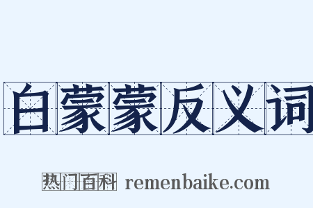 白蒙蒙反义词是什么意思的图片